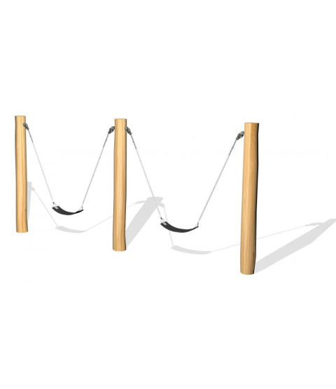 Robinia gyngestativ med 2 bæltegynger 