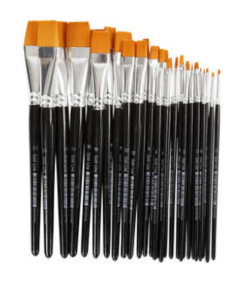 Gold Line Pensler, nr. 0+2+4+8+12+16+20, B: 2-24 mm, 30 ass. flade