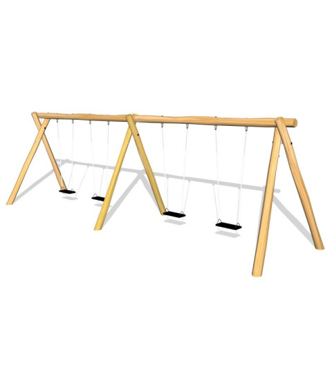 Robinia gyngestativ med 4 gummigynger 