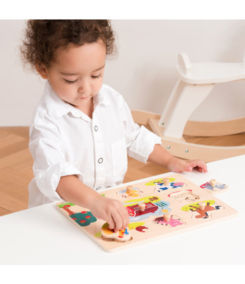 Knoppuslespil 8 brikker, ass. motiver