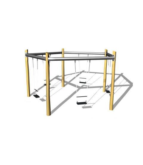 Pentagon gynge med ståloverligger 