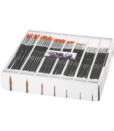 Gold Line Pensler, nr. 1+2+4+8+12+18+22, B: 2-8 mm, 84 ass. runde