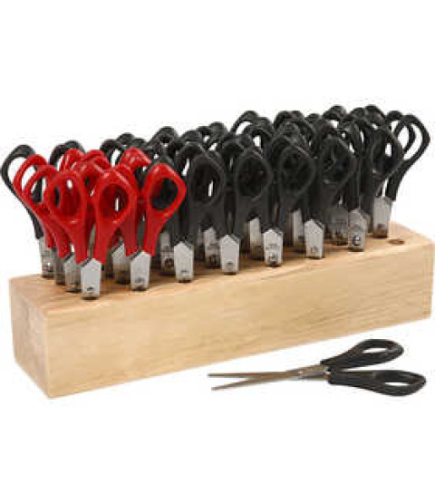 Skolesakse med holder, L: 14 cm, 1 sæt rund