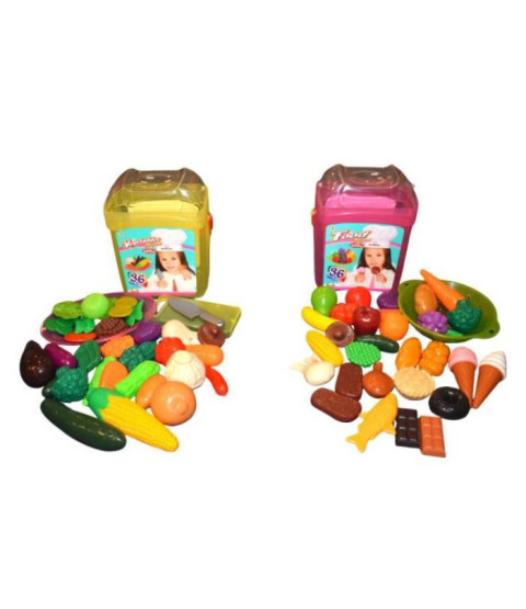 Spand med plastlegemad, 36 dele