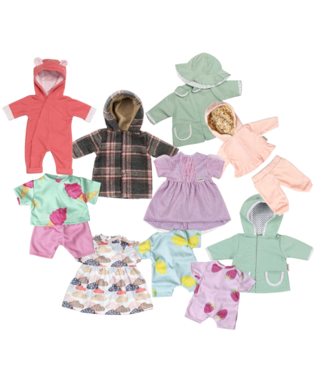 Dukketøj, 9 sæt str. 36-40 + 41-46 cm
