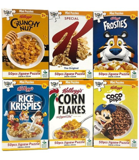 Mini Puslespil - Kelloggs 50 brikker - 3 stk ass.