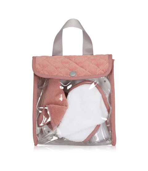 Spisesæt i fløjlstaske Rosa