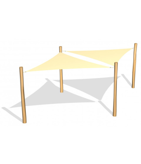 2 stk. Solsejl 3,6 x 3,6 x 3,6 m