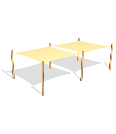 2 stk. Solsejl 3,6 x 3,6 m