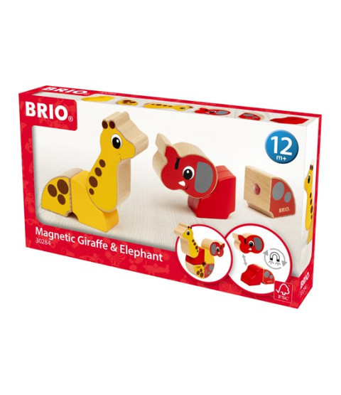 BRIO Magnetisk elefant og giraf