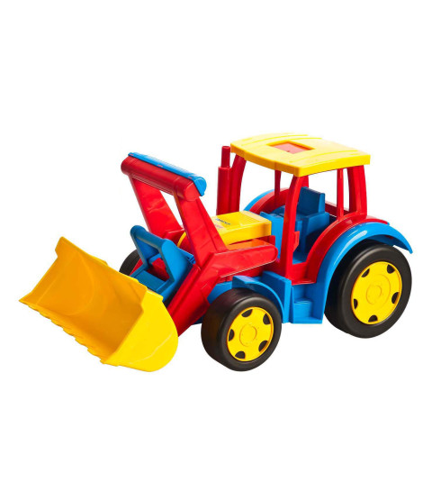 Stor traktor med grab