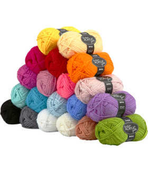 Fantasia Akrylgarn, L: 80 m, 20x50 g, ass. farver , ass. farver