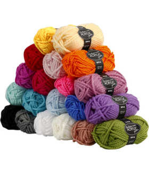 Fantasia Akrylgarn, L: 35 m, 20x50 g, ass. farver Maxi, ass. farver
