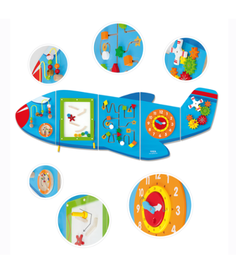 Væghængt flyvemaskine aktivitetstavle / legevæg