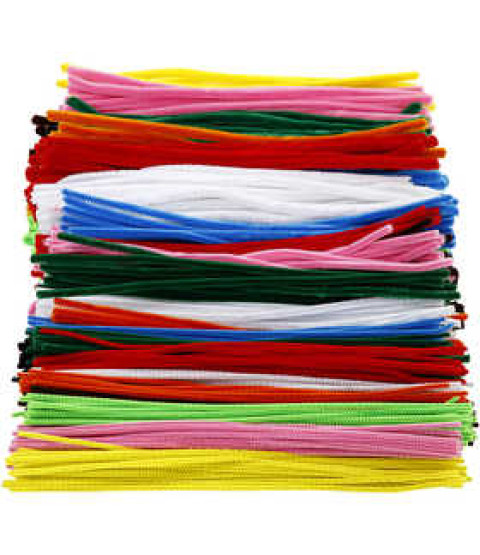 Chenille, tykkelse 4+6+9 mm, L: 30 cm, 700 ass.