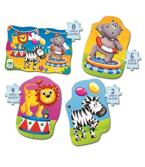 Mit første puslespil - sæt med 4 jungle