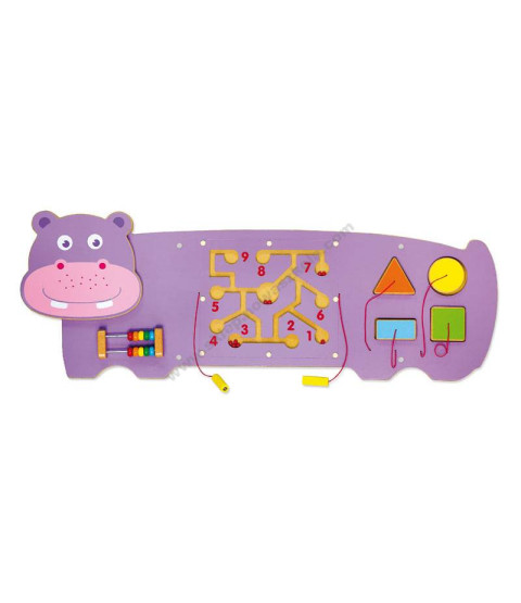 Væghængt aktivitetstavle / labyrint FLODHEST