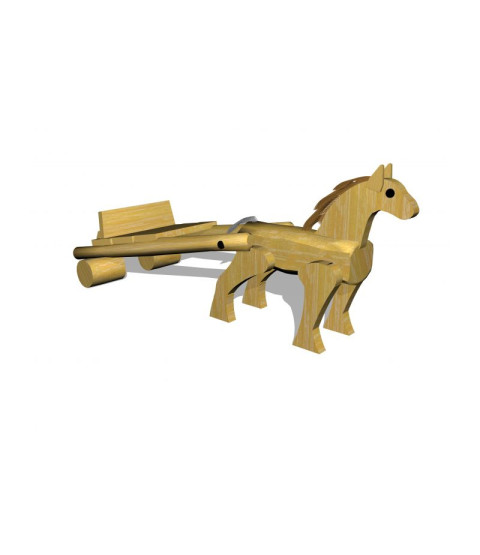 Robinia Hest med sulky 