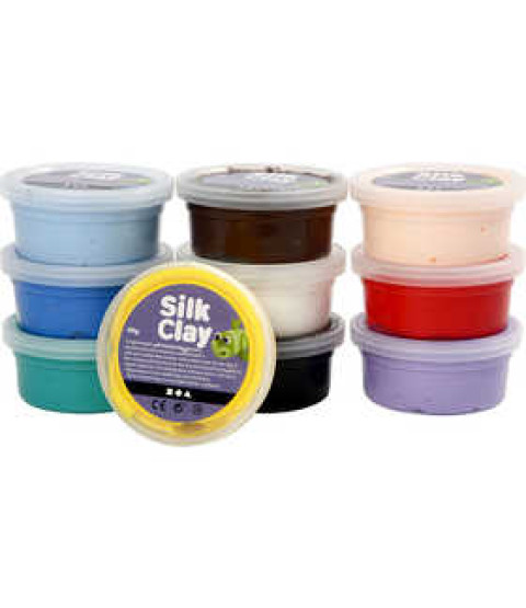 Silk Clay®, 10x40 g, ass. farver Basic 1