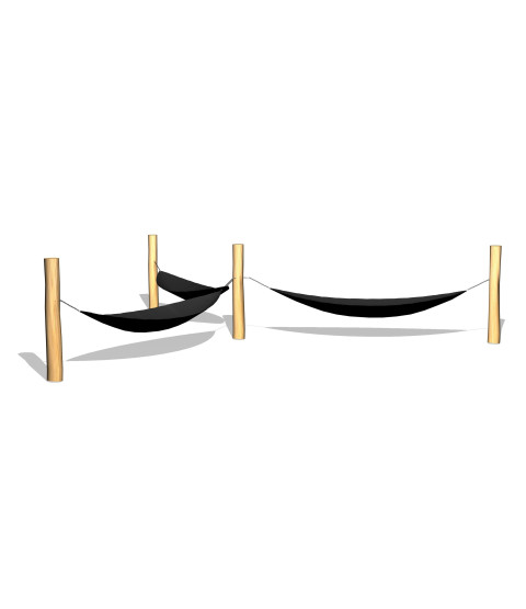 Hængekøjesystem, skibsmodel, sort, incl. ophæng