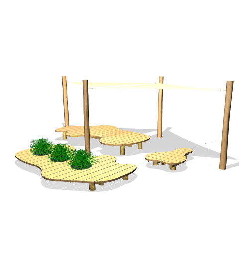 Opholdsrum med organiske bænke