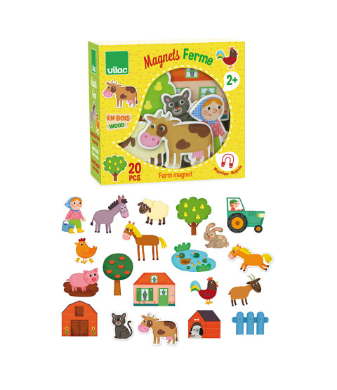 Bondegårdsmagneter i trææske