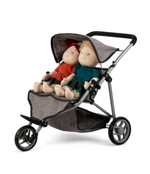 Tvillingeklapvogn, grå