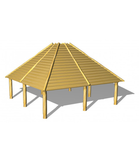 Multihus 4,5 x 4,5 m m/robiniastolper