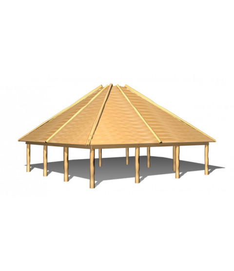 Multihus 6,5 x 6,5 m/robiniastolper