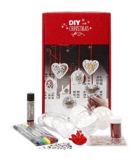 Kugler og hjerter med indvendig pynt