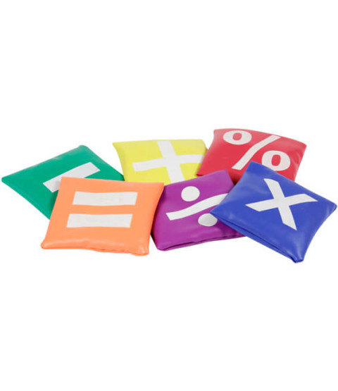 Ærteposer med matematiske tegn, 6 stk.