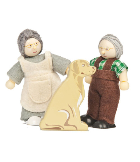 Budkins bedsteforældre med hund