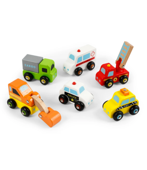 VIGA minibiler, sæt med 6 stk.