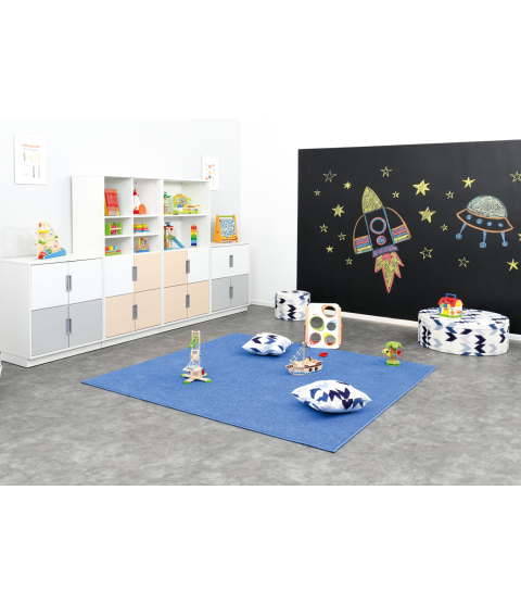 Tæppe 200x200 cm, blå