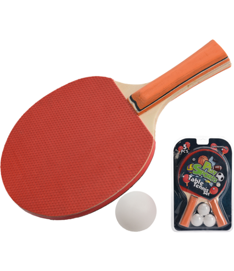 Bordtennisbat - Sæt med 2 bat og 3 bolde