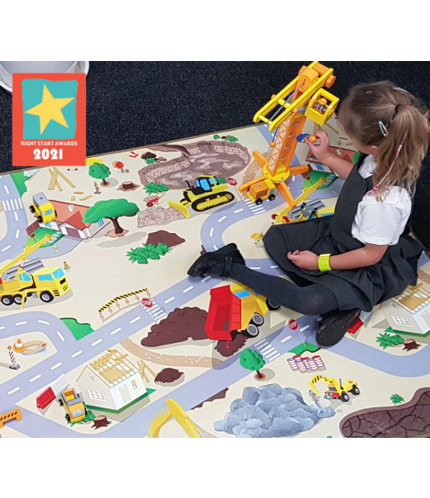 Legetæppe - Byggeplads 200 x 120 cm