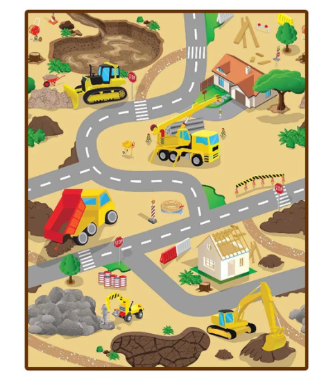 Legetæppe - Byggeplads 120 x 100 cm