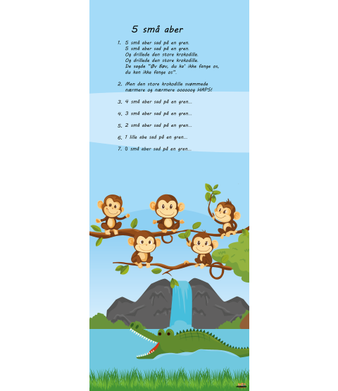 Dørfolie - 5 små aber