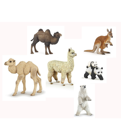 Eksotiske dyr, 5 figurer
