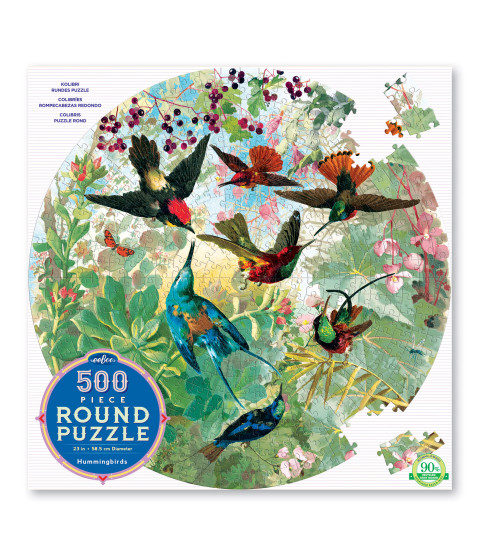 Rundt puslespil 500 brikker - Kolibrier