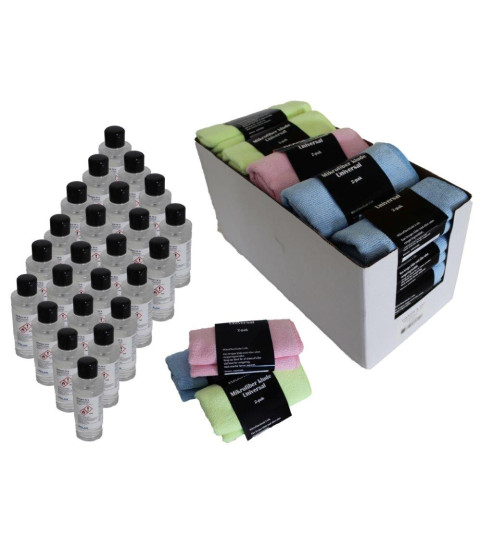 Håndsprit og microfiberklude