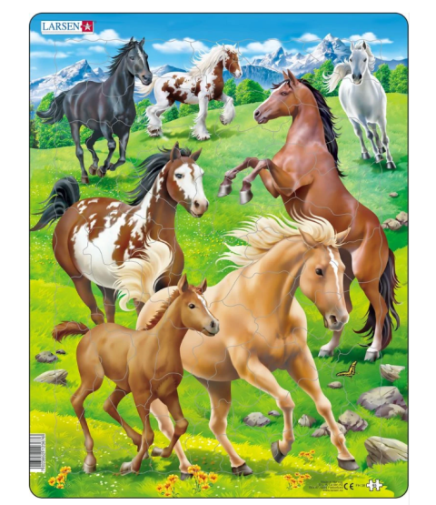 Puslespil heste 65 brikker