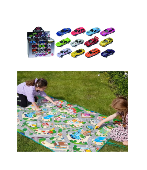 Legetæppe City 200 x 120 cm + 120 biler