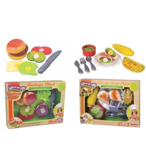 Legemad i plast - Burrito eller hamburger, ass. 