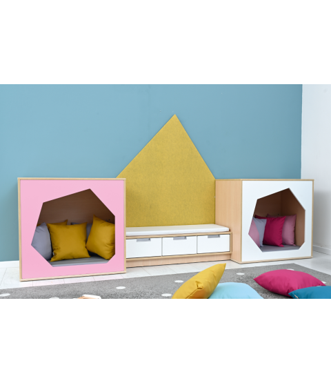 Lille Quadro hyggehule med madras