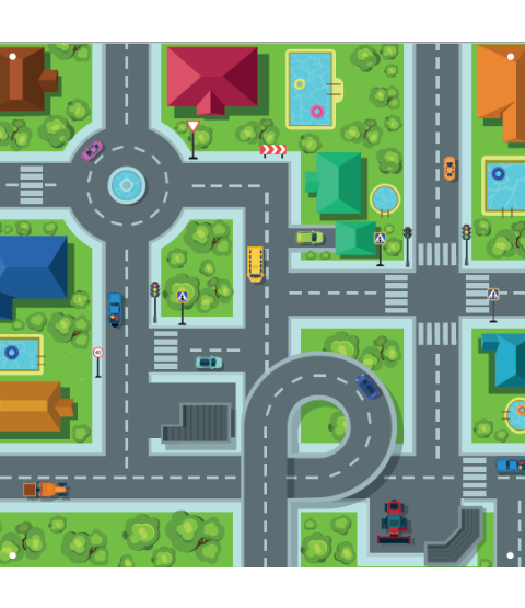 Læringsmåtte - Vejbane 100x100 cm