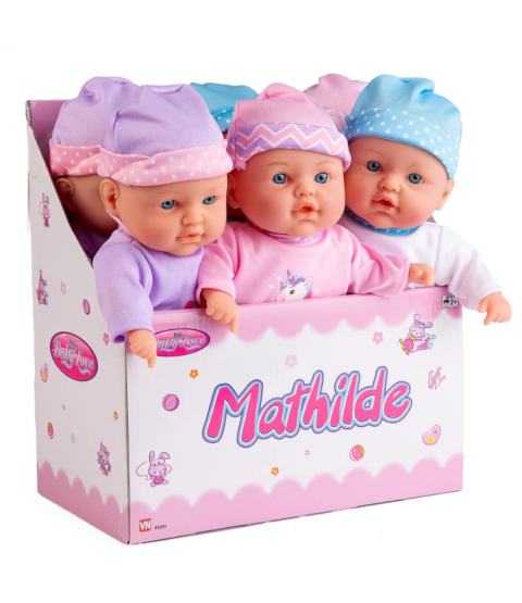 MyBaby Mathilde ass. blå/pink/lilla