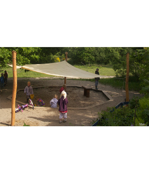 Solsejl, 3,6 x 3,6 x 3,6m.