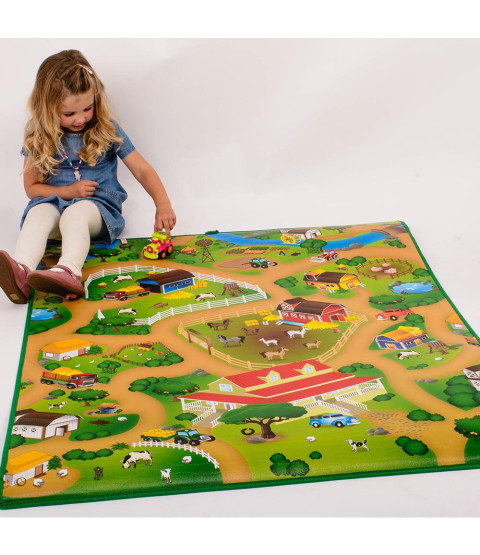 Legetæppe - Bondegård 120x100 cm