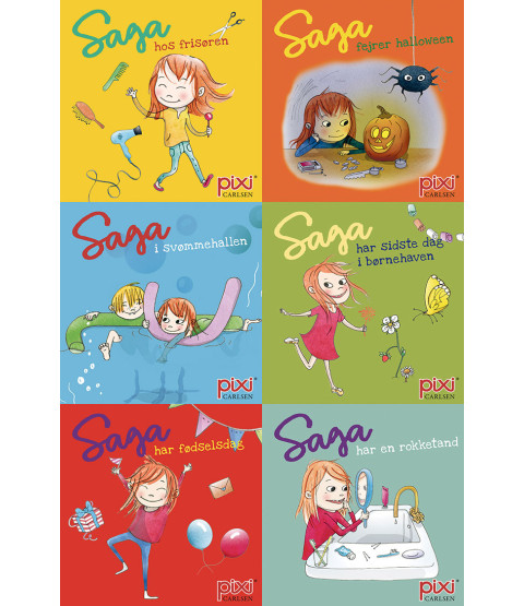 Pixi-Serie Saga på eventyr, 6 bøger